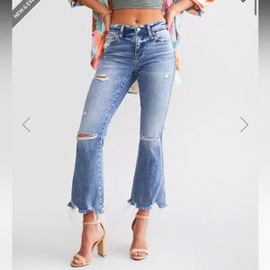 Flying Monkey Mid-Rise Cropped Flare Stretch Jean